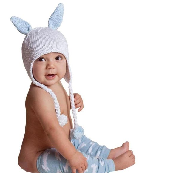 Blue Bunny Leg Warmers - by Huggalugs Nubies Fits -  Newborn to 6 Months - NIP - Picture 3 of 3